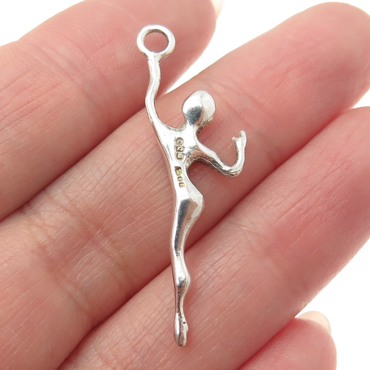 925 Sterling Silver Vintage 1983 CJG London Modernist Dancer Charm Pendant