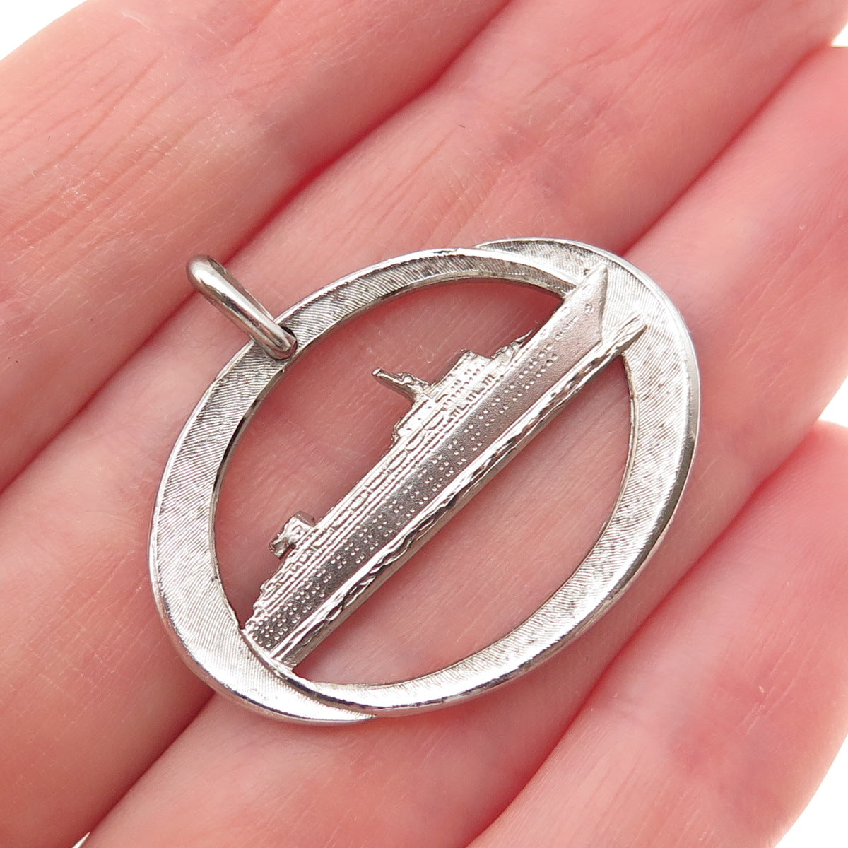 925 Sterling Silver Vintage S.S. Oceanic Cruise Ship Charm Pendant