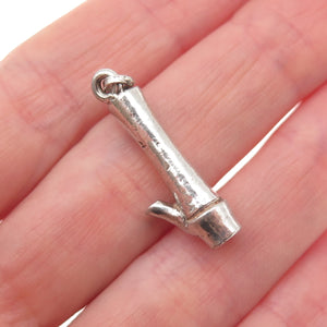 925 Sterling Silver Vintage Smoking Pipe 3D Charm Pendant