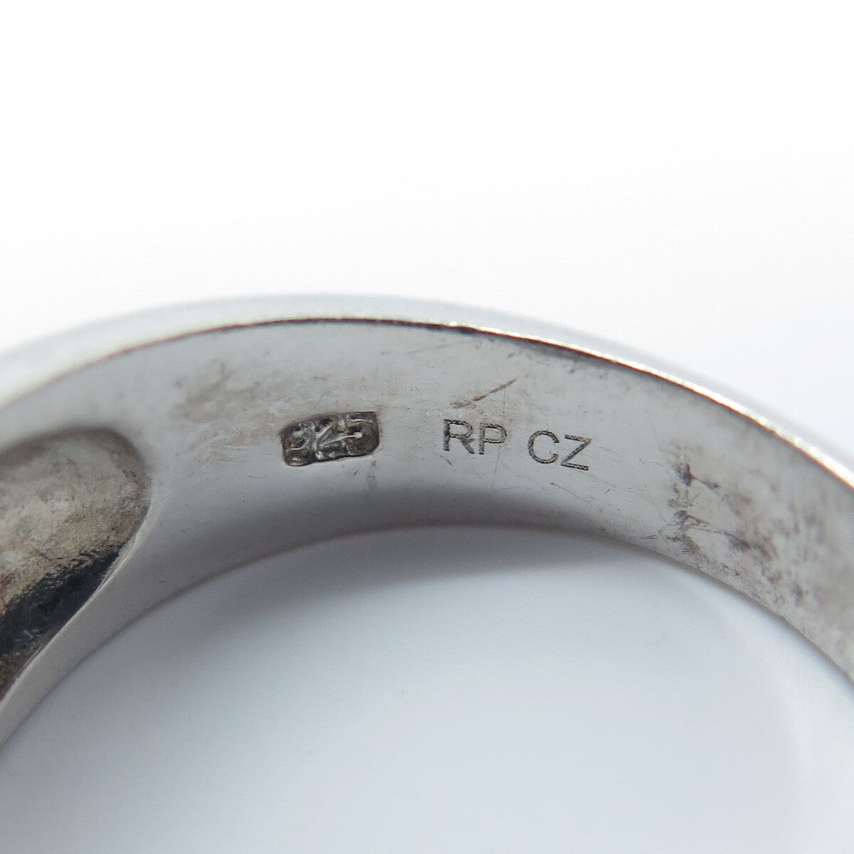 925 Sterling Silver Round-Cut C Z Galaxy Band Ring Size 10.25