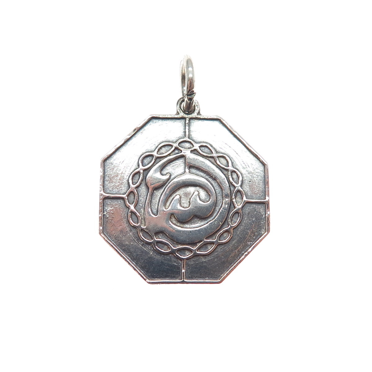 800 Silver Vintage Egypt Arabic Calligraphy Charm Pendant