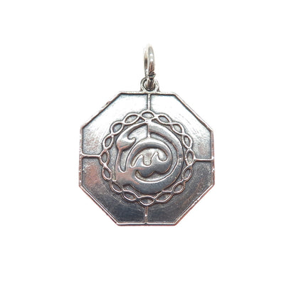 800 Silver Vintage Egypt Arabic Calligraphy Charm Pendant