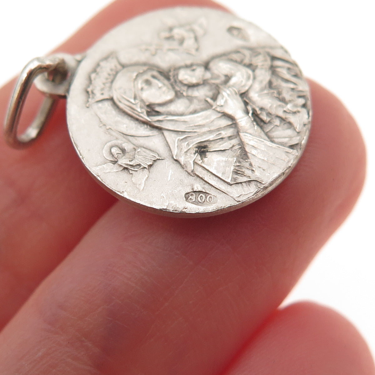 800 Silver Vintage Pope Paul VI Religious Charm Pendant