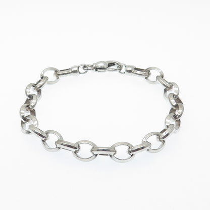 925 Sterling Silver Vintage Italy Cable Link Bracelet 7.25"