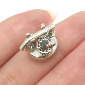 925 Sterling Silver Antique Art Deco "I Love You" Rotary Telephone Pendant
