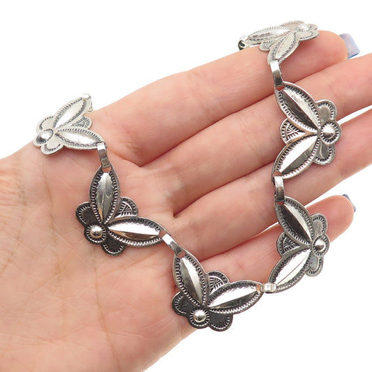 Old Pawn 925 Sterling Silver Vintage Tribal Necklace 14" (missing some links)