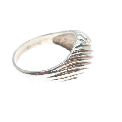 CELLINI 925 Sterling Silver Vintage Modernist Dome Ring Size 8