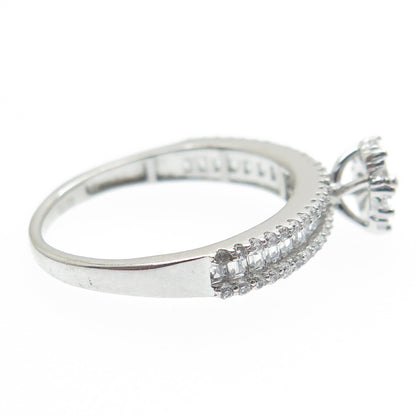 925 Sterling Silver Multi-C Z Engagement Ring Size 7.25
