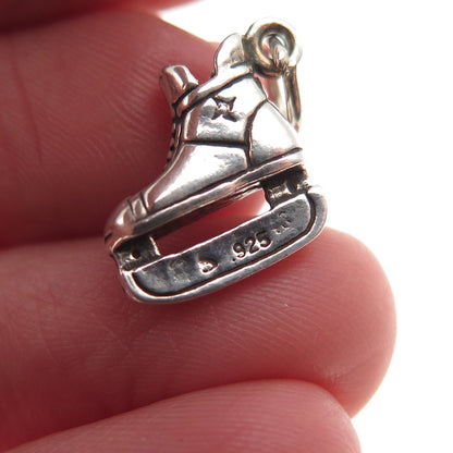 Sunwest 925 Sterling Silver Vintage 1985 Ice Skate Oxidized Mini Charm Pendant