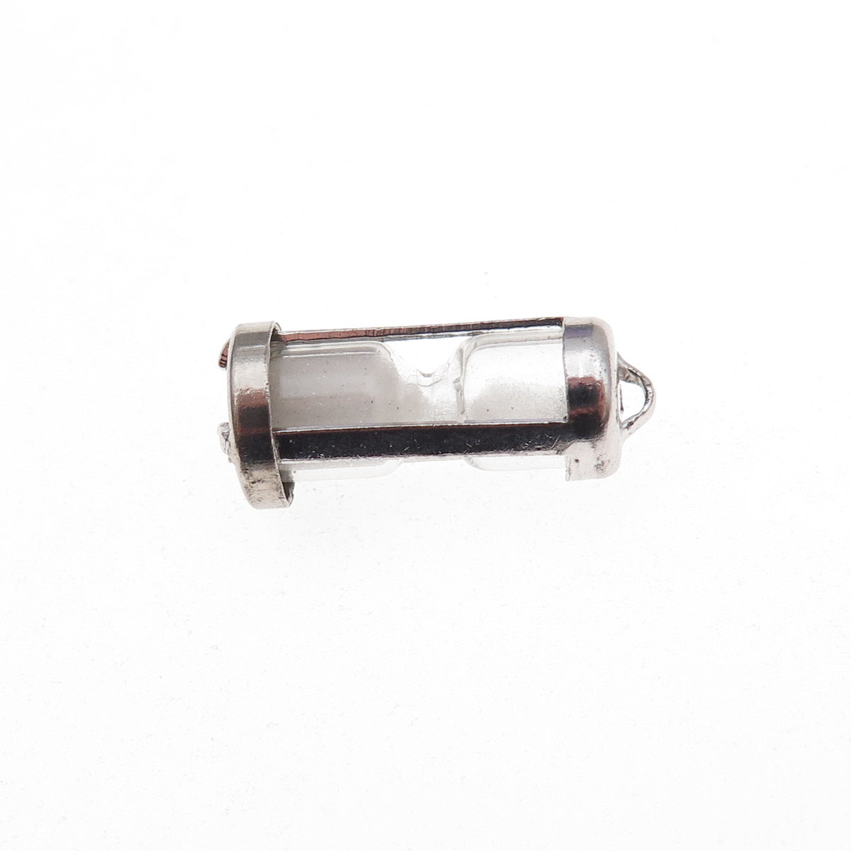 925 Sterling Silver Antique Art Deco Hourglass 3D Charm Pendant