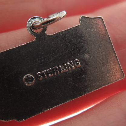 FRENCH & FRANKLIN 925 Sterling Silver Vintage Pennsylvania Oxidized Mini Pendant