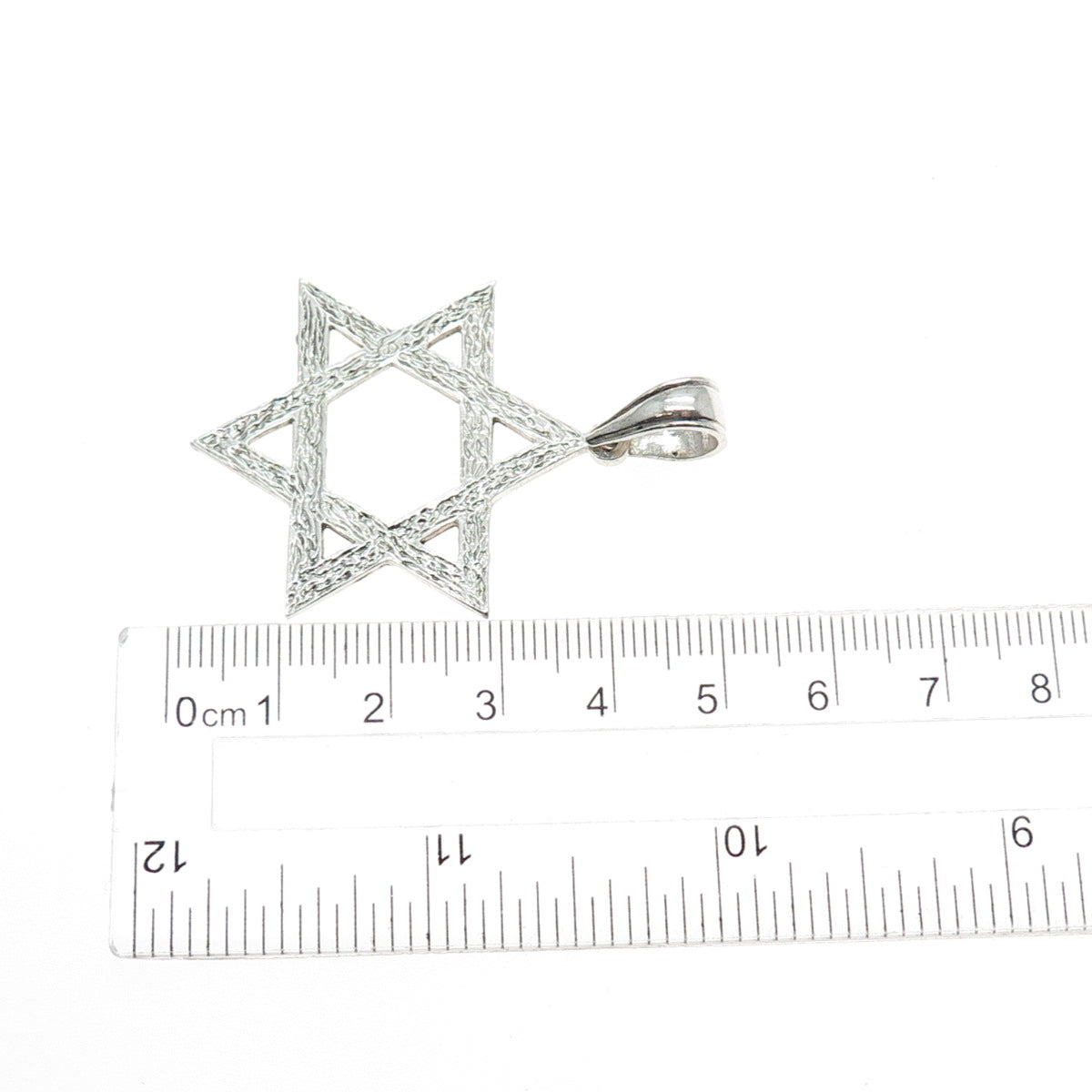 925 Sterling Silver Vintage Star of David Charm Pendant