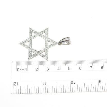 925 Sterling Silver Vintage Star of David Charm Pendant