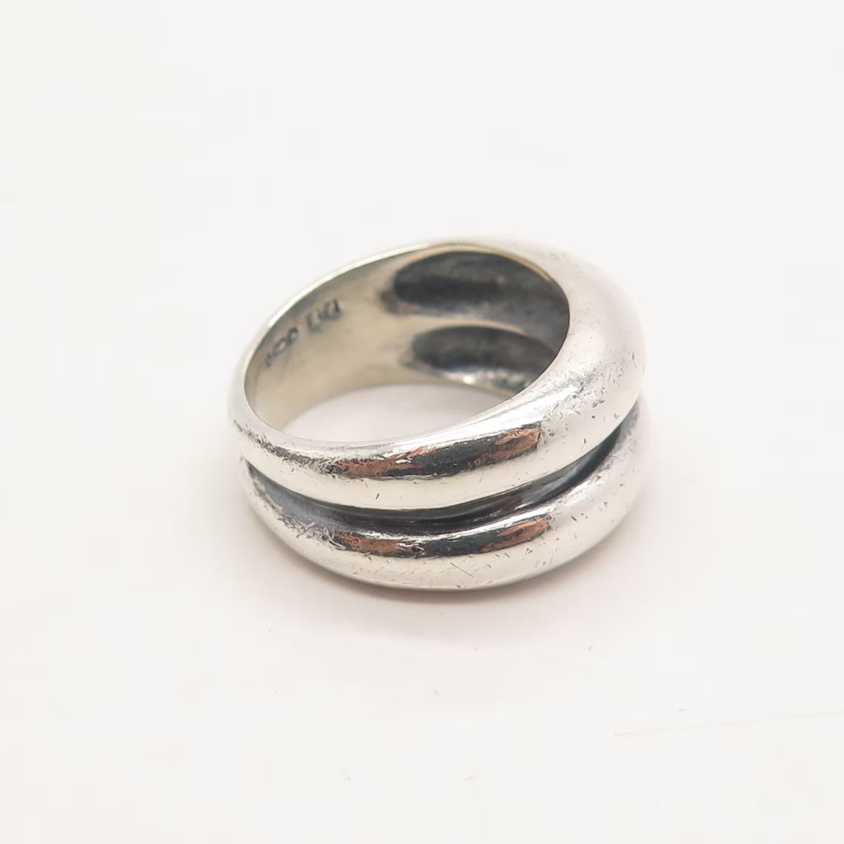 925 Sterling Silver Vintage Concave Ring Size 6.5