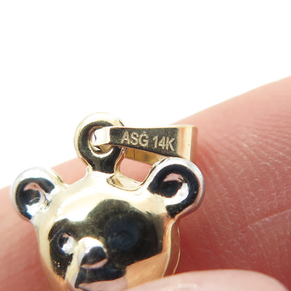 14K Yellow Gold Teddy Bear Minimalist Charm Pendant