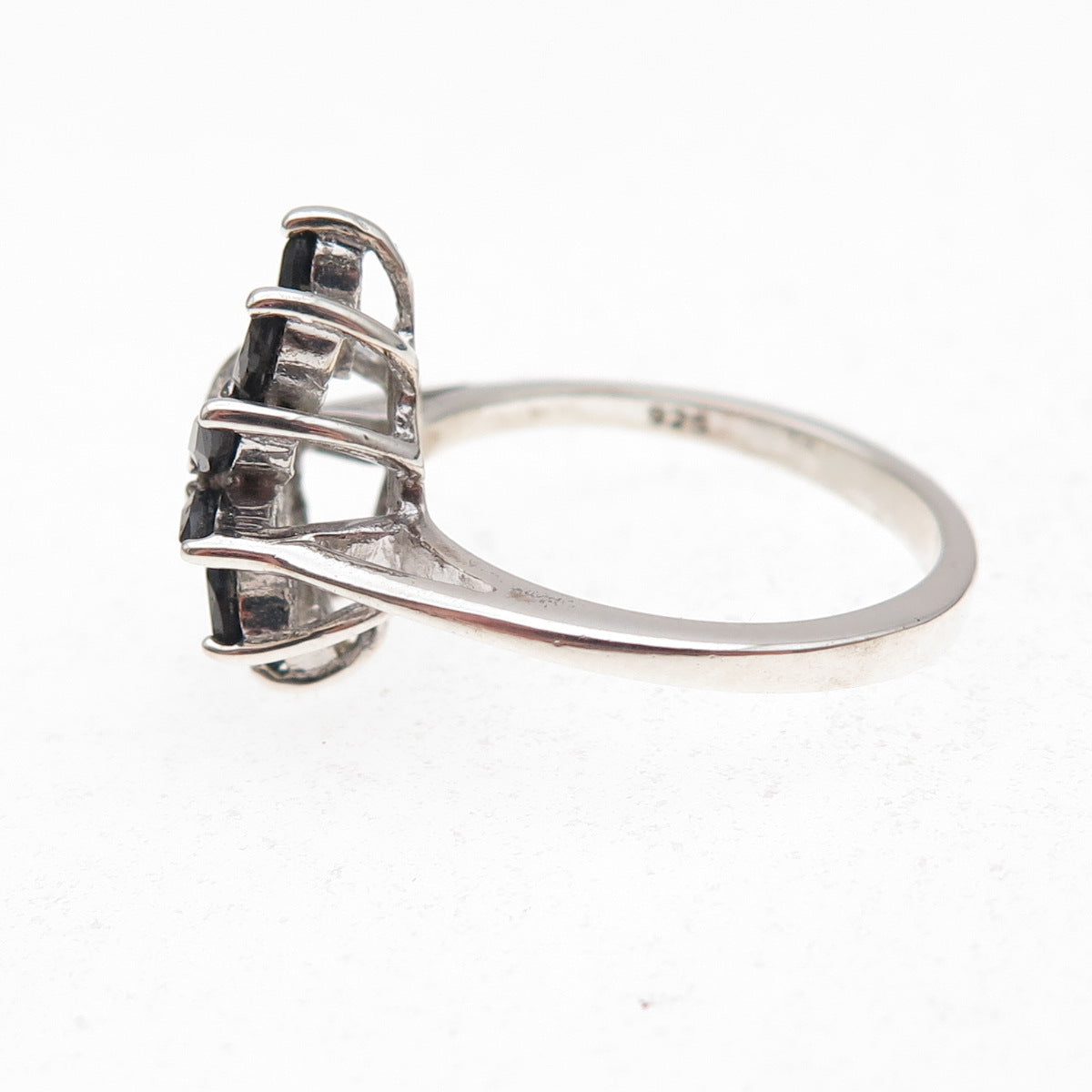 RJ Graziano 925 Sterling Silver Real Sapphire & C Z Ring Size 7