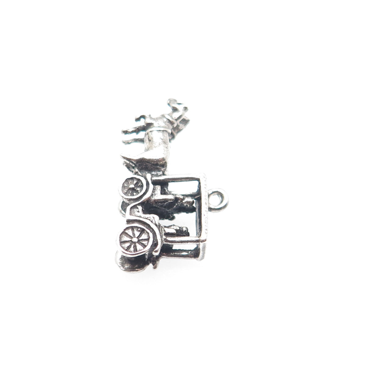 MAISELS INDIAN TRADING 925 Sterling Silver Vintage Carriage 3D Charm Pendant