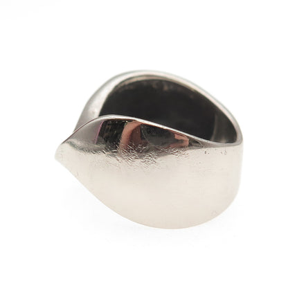 925 Sterling Silver Vintage Modernist Oxidized Ring Size 6.5