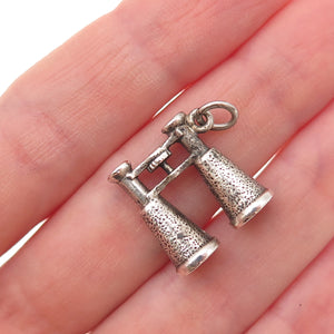 Danecraft Sterling Silver Antique Art Deco Binoculars Oxidized 3D Charm Pendant