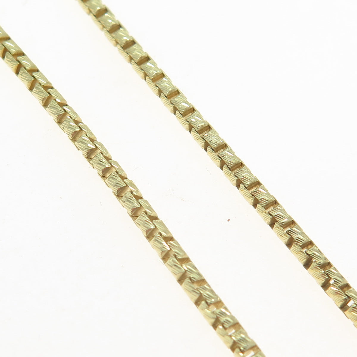 925 Sterling Silver Gold Plated Italy Box Chain Necklace 18"