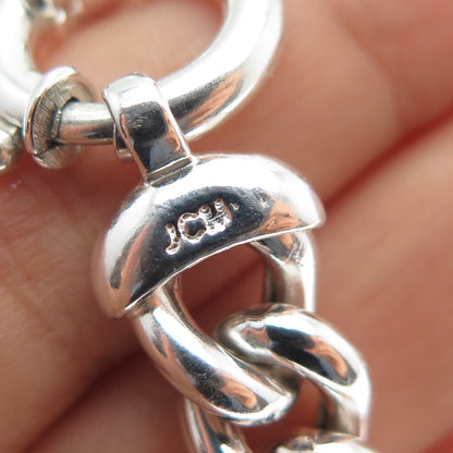 JCM Jacmel Mauritius 925 Sterling Vintage Italy Hollow Cuban Link Bracelet 7.25"
