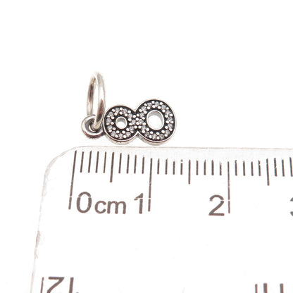 Pandora 925 Sterling Silver C Z Lucky Number 8 Dangle Charm Pendant