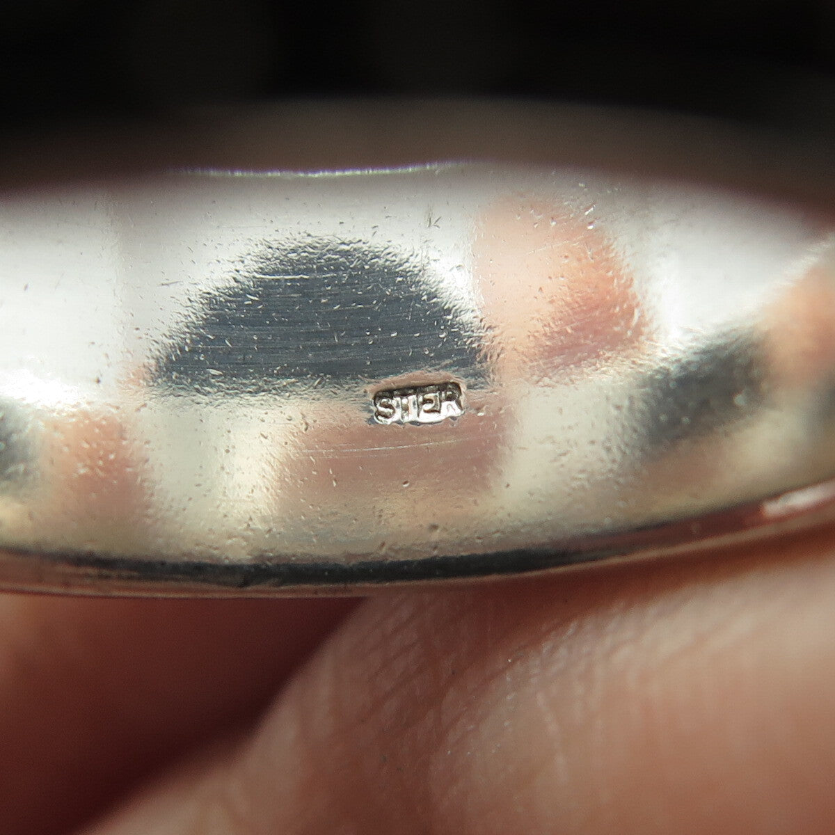 925 Sterling Silver Vintage Modernist Spiral Oxidized Band Ring Size 8.5