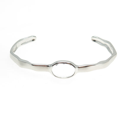 CHARLES GARNIER 925 Sterling Silver Real Clear Quartz Adjustable Bracelet 7"