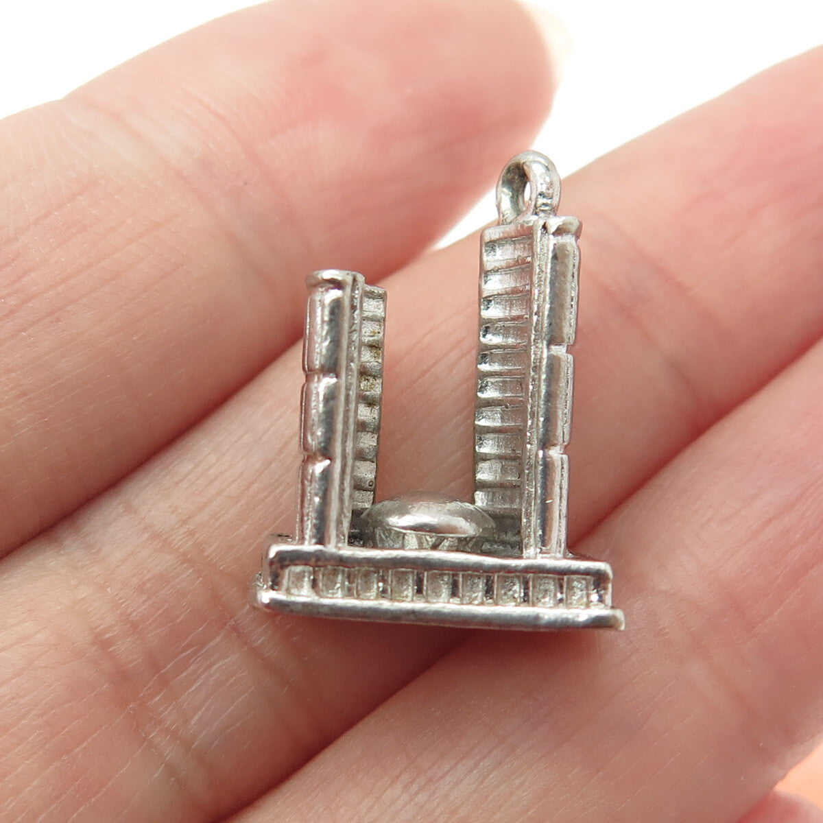 925 Sterling Silver Vintage Toronto City Hall 3D Charm Pendant