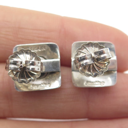 ROBERT NILSSON 925 Sterling Silver Vintage Real Pearl Letter "A" Stud Earrings