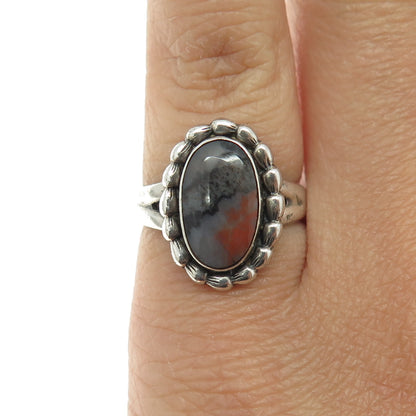 BELL TRADING POST Old Pawn Sterling Silver Vintage Agate Tribal Ring Size 5.5