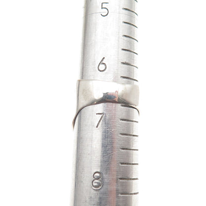 925 Sterling Silver Vintage Real Lapis Lazuli Modernist Ring Size 6.75