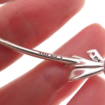 Pandora 925 Sterling Silver C Z Brilliant Bow Adjustable Bracelet 6-7.25"