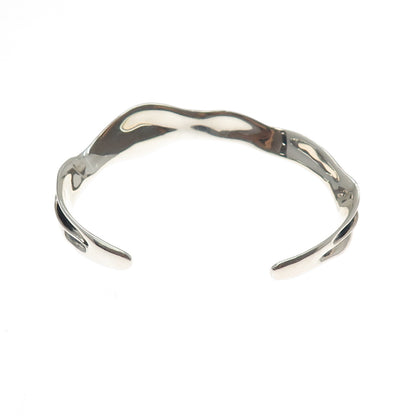 HAGIT GORALI Sterling Vintage Real Diamond Modernist Adjustable Bracelet 6.75"