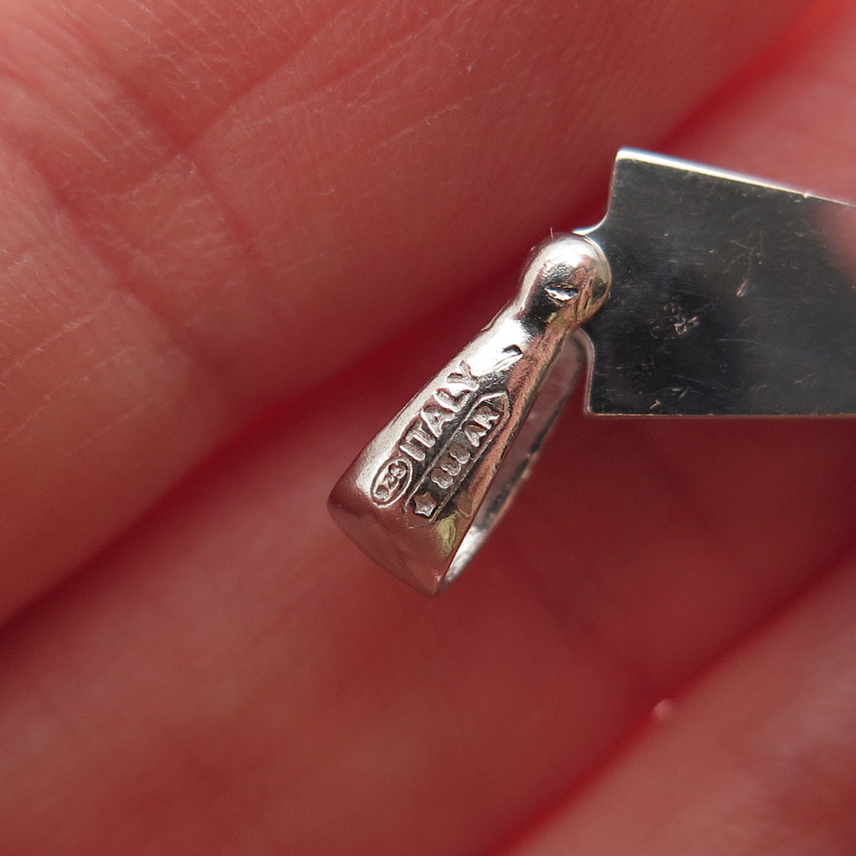 925 Sterling Silver Italy Diamond-Cut Cross Charm Pendant