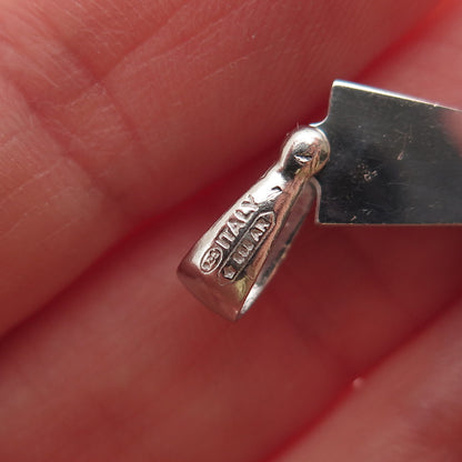 925 Sterling Silver Italy Diamond-Cut Cross Charm Pendant