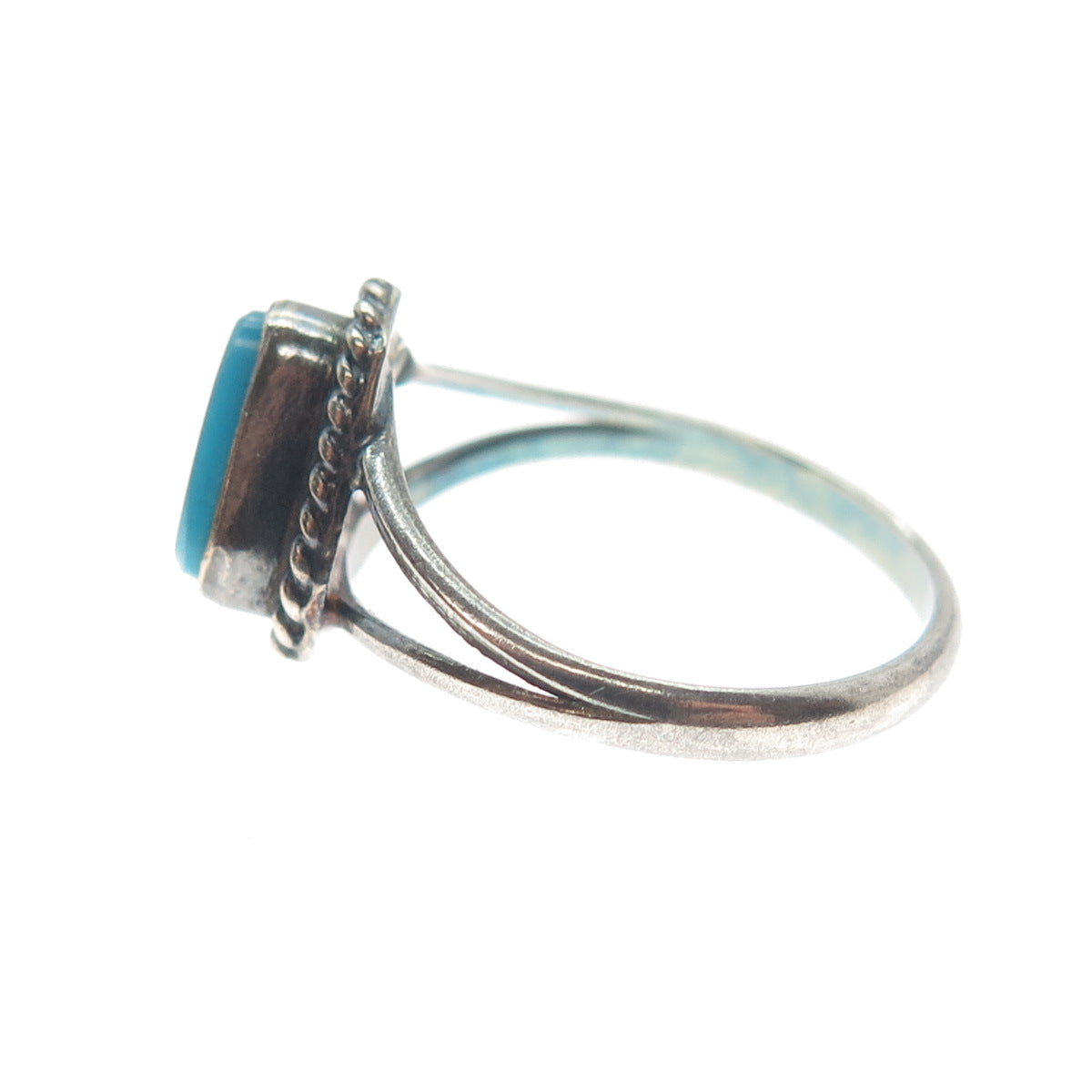Old Pawn 925 Sterling Silver Vintage Southwestern Bisbee Turquoise Ring Size 6