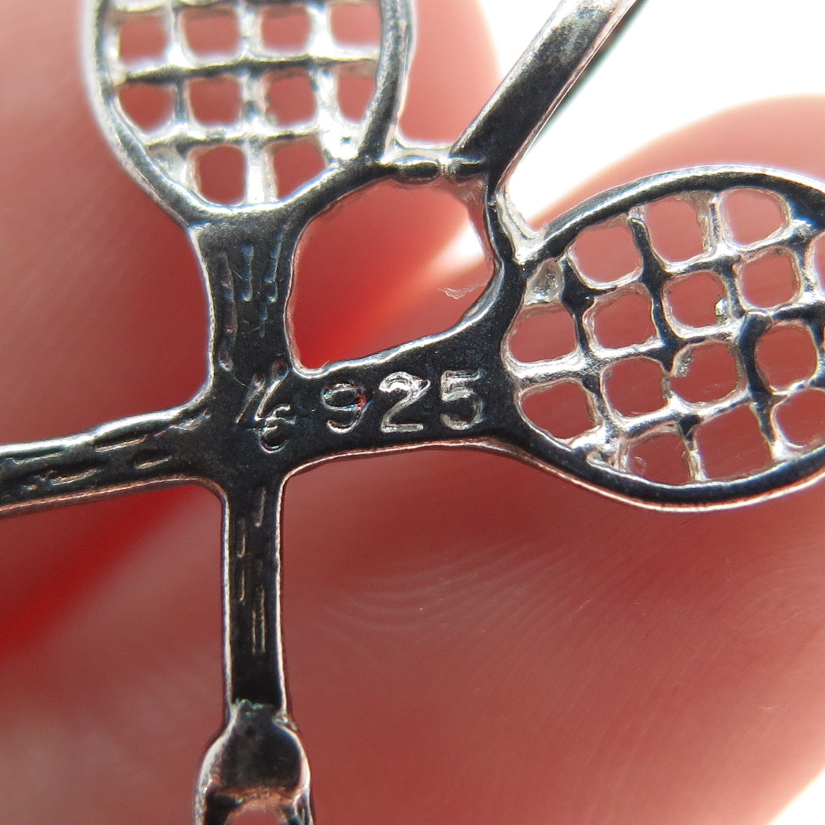 LISA LEE CREATIONS 925 Sterling Silver Vintage Tennis Rackets Minimalist Pendant