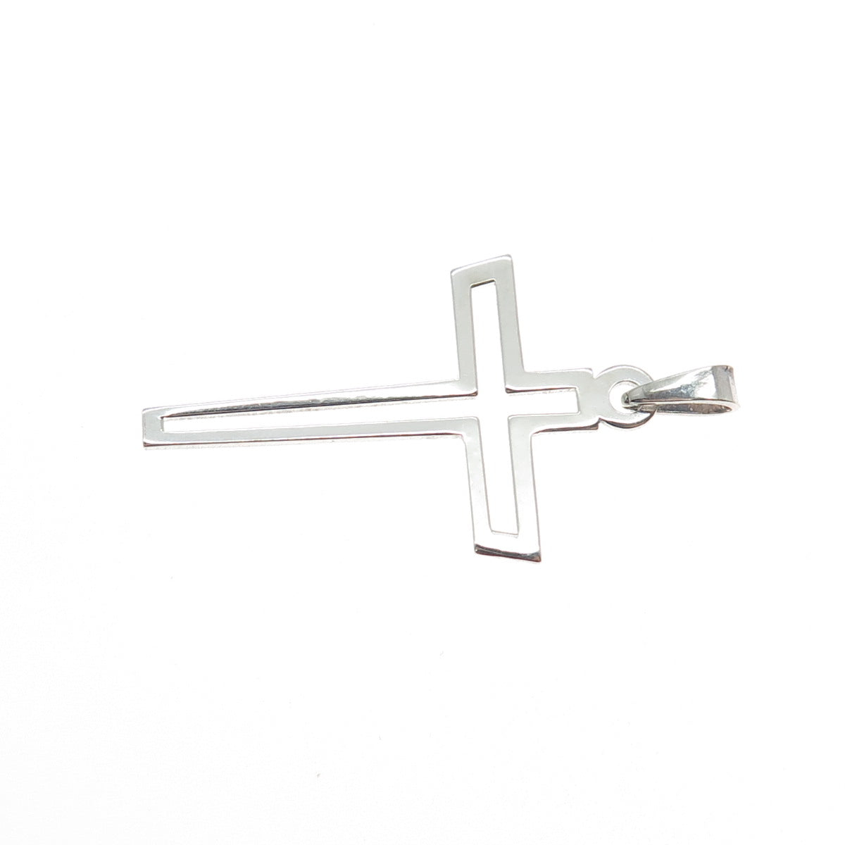 925 Sterling Silver Vintage Open Cross Charm Pendant