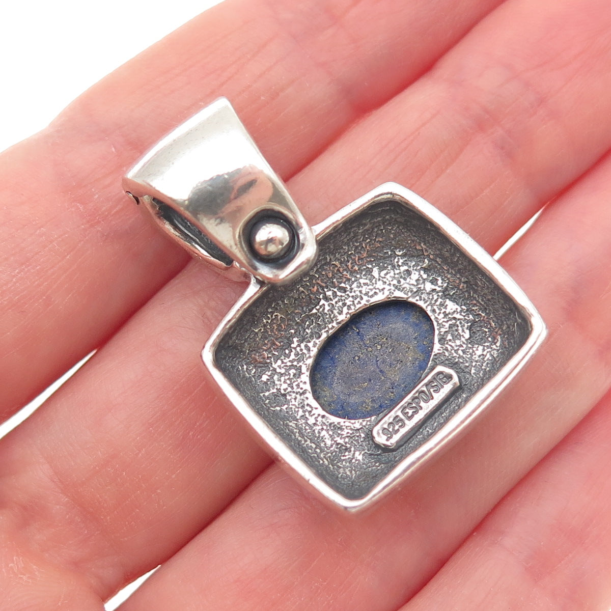 ESPO SIG Joseph Esposito 925 Sterling Silver Vintage Real Lapis Charm Pendant