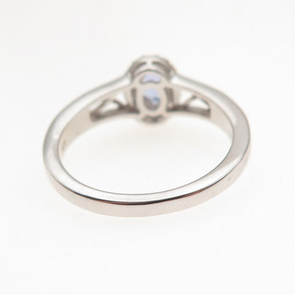Chuck Clemency 925 Sterling Silver Real Tanzanite & White Topaz Ring Size 8