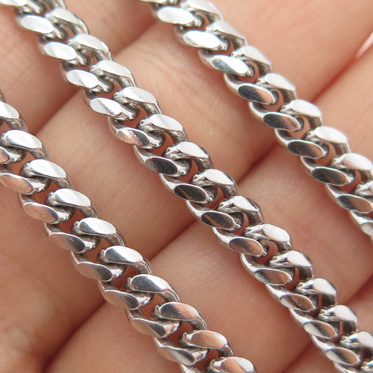 KARIZIA SPA KA-1772 925 Sterling Silver Vintage Italy Cuban Chain Necklace 22"