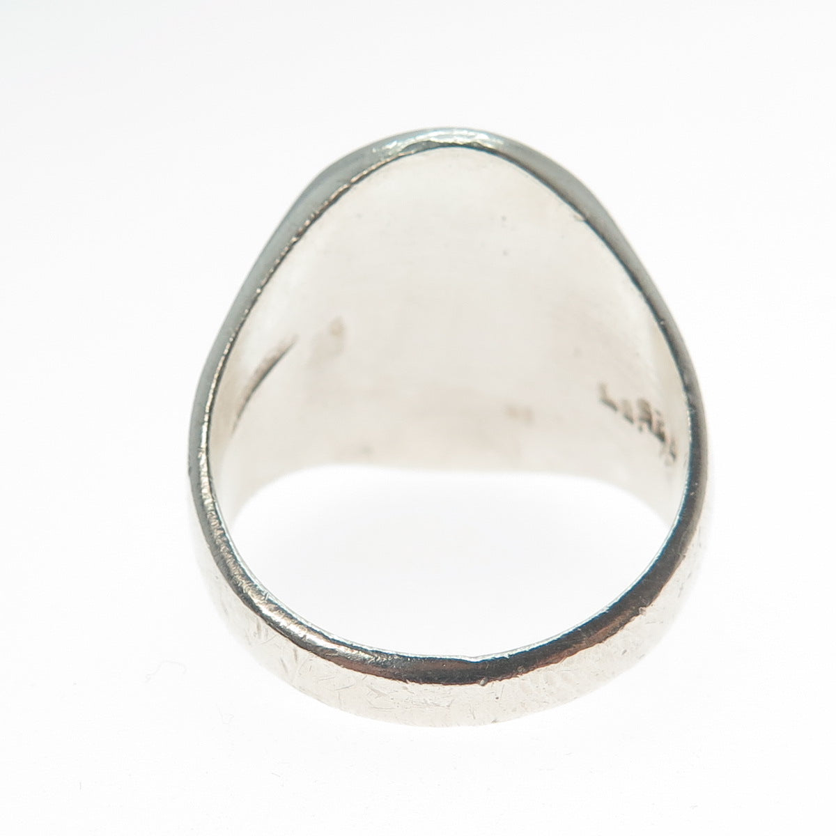 925 Sterling Silver Vintage Mexico Real Sodalite Modernist Ring Size 11.25