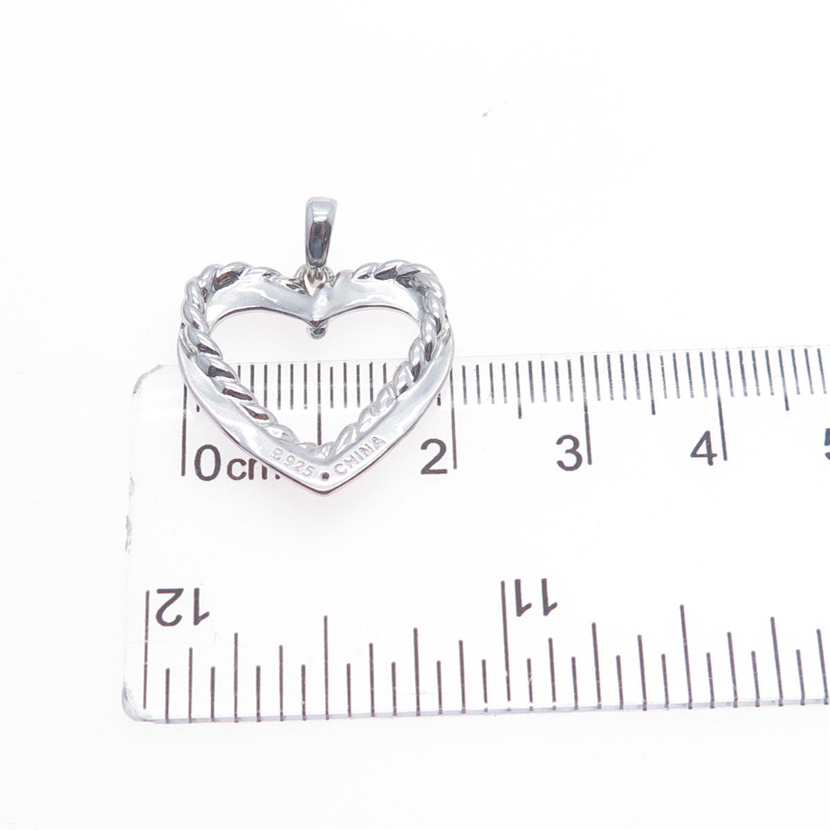 ROSS SIMONS 925 Sterling Silver Real Diamond Accent Heart Charm Pendant