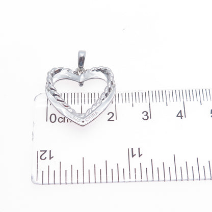 ROSS SIMONS 925 Sterling Silver Real Diamond Accent Heart Charm Pendant