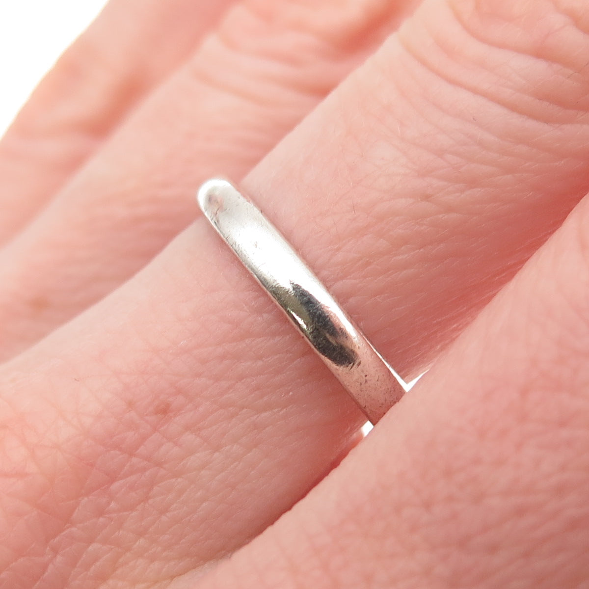925 Sterling Silver Vintage Mexico Classic Wedding Band Ring Size 9.25
