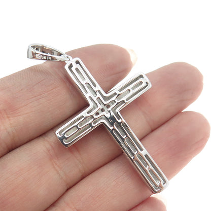 925 Sterling Silver C Z Cross Pendant