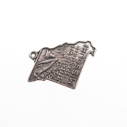 Bell Trading Post 925 Sterling Silver Vintage Missouri State Map Mini Pendant