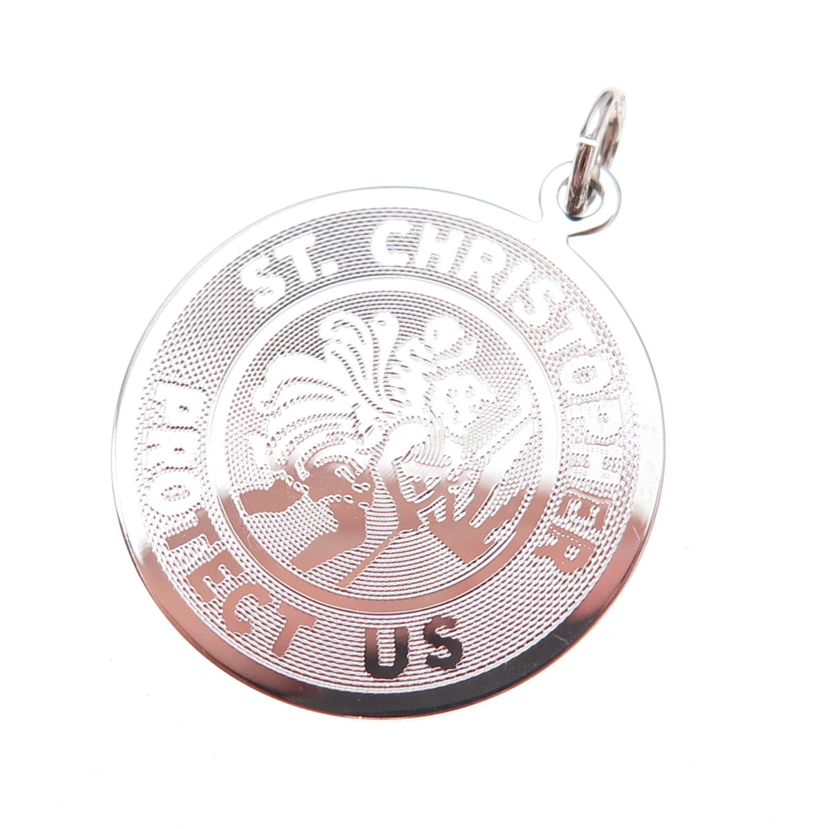 Griffith & Sons 925 Sterling Silver Vintage St. Christopher Charm Pendant