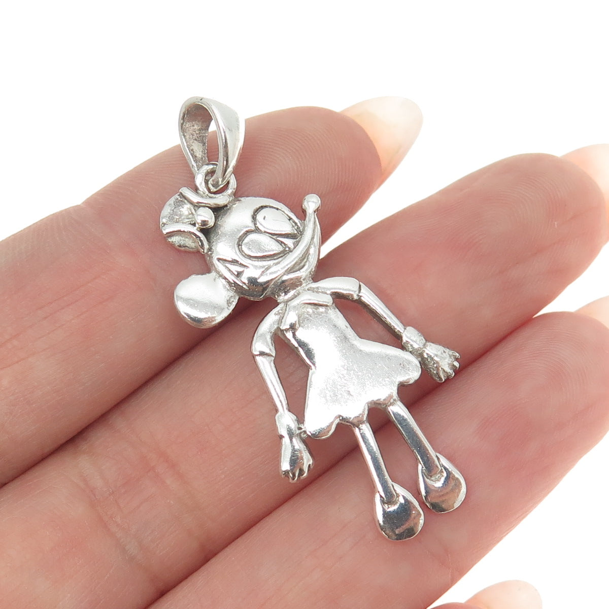 925 Sterling Silver Vintage Minnie Mouse Pendant